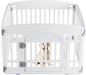 Dog Playpen 4-Panel 24" Safe & Secure Indoor/Outdoor Pet Fence Folding & Portable Ideal for Small to Medium Dogs Easy to Clean, White