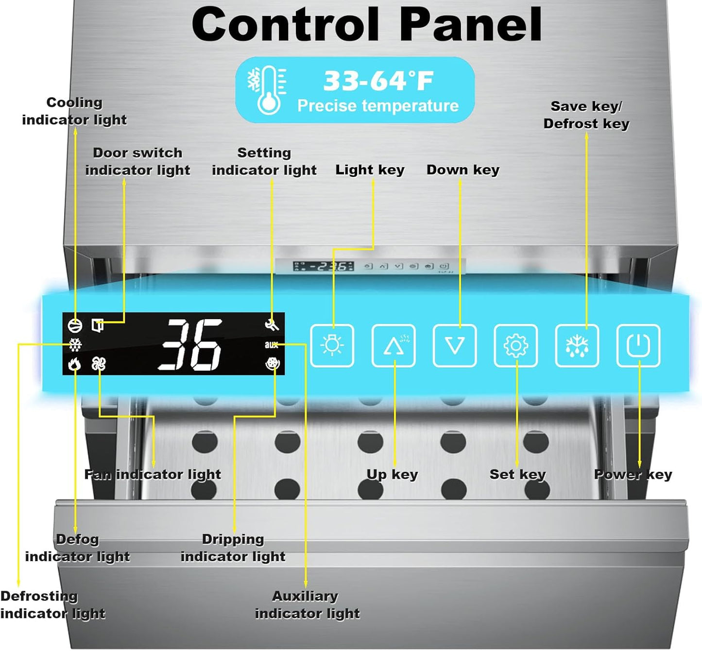 3-Drawer Stainless Steel Outdoor Under Counter Beverage Refrigerator Fridge
