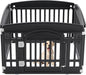 Dog Playpen 4-Panel 24" Safe & Secure Indoor/Outdoor Pet Fence Folding & Portable Ideal for Small to Medium Dogs Easy to Clean, Black