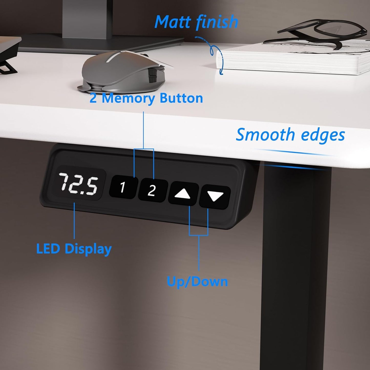 Electric Standing Desk,48"x24"H Adjustable Table,Sit Stand Table for Home Office