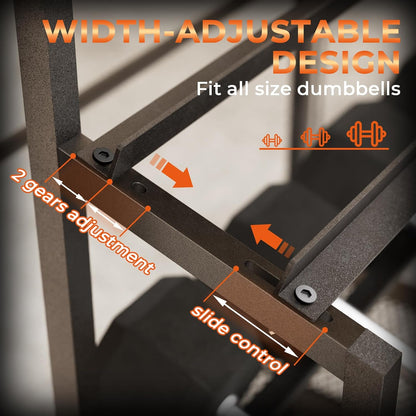 600LBS Dumbbell Rack Weight Stand - Bonvork Adjustable Weight Rack for Dumbbells, Home Gym Storage Rack for Yoga Mat Foam Roller Kettlebells, Workout Equipment Storage Organizer With Wheels