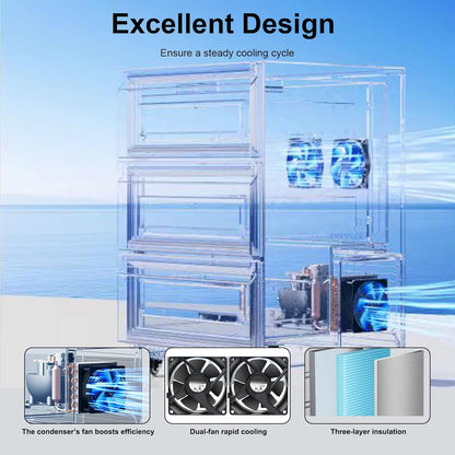 3-Drawer Stainless Steel Outdoor Under Counter Beverage Refrigerator Fridge