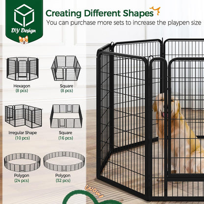 Dog Playpen Outdoor, 40 inch 8 Panels Dog Pen Indoor Heavy Duty Puppy Exercise Pen Metal Pet Fence for RV Camping/Yard/Garden