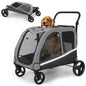 Dog Stroller For Large Dogs, Extra Large Pet Stroller For For Medium Dogs, Dog Stroller For 2 Dogs, Dog Wagon, Dog Carriage, Foldable Design, Adjustable Handle, With Pocket, Up To 160 lbs, Red