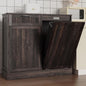 Tilt Out Trash Can Cabinet, Trash Can Cabinets with Deodorising Function, Pull Out Trash Storage Cabinet, Hidden Laundry Hamper Cabinets, Dog Proof Garbage Can for Kitchen (Black, 10 Gallon)