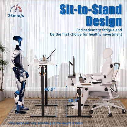 Electric Standing Desk,48"x24"H Adjustable Table,Sit Stand Table for Home Office