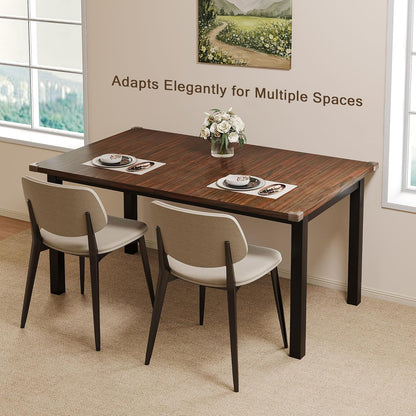Extendable Dining Table for 4-6, 63" Modern Kitchen Table, Farmhouse Dining Room Tables for Dining, Kitchen, Office, Living Room, Rectangular Wooden Tables, Space Saving (Espresso)