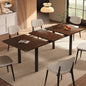 Extendable Dining Table for 4-6, 63" Modern Kitchen Table, Farmhouse Dining Room Tables for Dining, Kitchen, Office, Living Room, Rectangular Wooden Tables, Space Saving (Espresso)