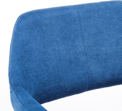 Mid Century Modern Dining Chairs Set of 2 & 4 & 6 Comfy Accent Chair Upholstered Kitchen Dining Living Room Chairs for Bedrooms Waiting Room Home Arm Desk Chair No Wheels (Blue, 2)