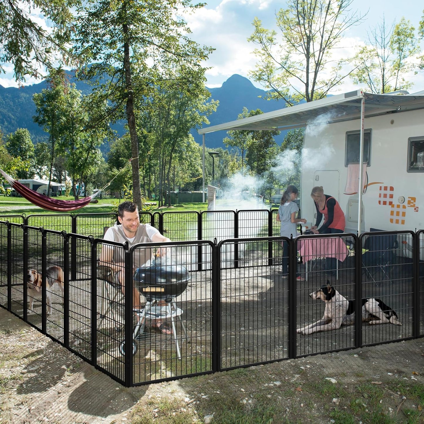 Dog Playpen Outdoor, 40 inch 8 Panels Dog Pen Indoor Heavy Duty Puppy Exercise Pen Metal Pet Fence for RV Camping/Yard/Garden