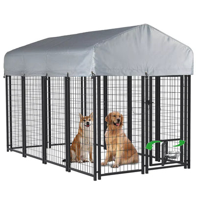 8x4x4 Outside Dog Kennel with Roof for Large Dogs