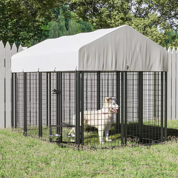 8x4x4 Outside Dog Kennel with Roof for Large Dogs