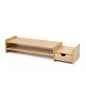 Monitor Stand Riser Desk Organizer-Bamboo 2 Tier Laptop Stand With Drawers