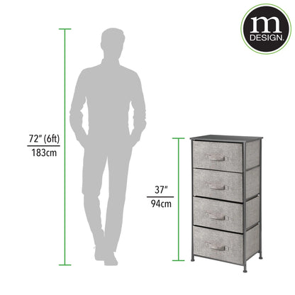 RBA1 HW46012BK Tall Dresser Storage Tower Stand with 4 Fabric Drawers