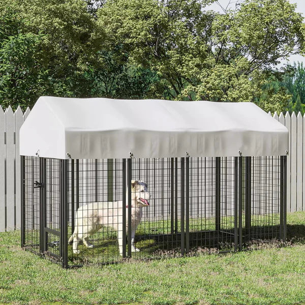 8x4x4 Outside Dog Kennel with Roof for Large Dogs