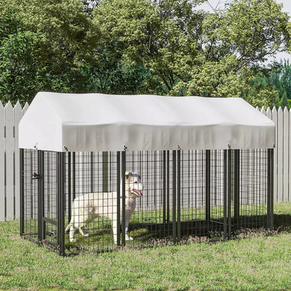 8x4x4 Outside Dog Kennel with Roof for Large Dogs