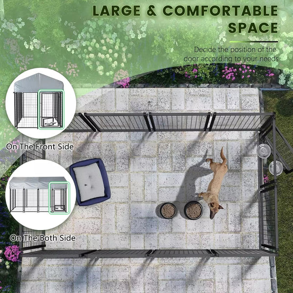 8x4x4 Outside Dog Kennel with Roof for Large Dogs