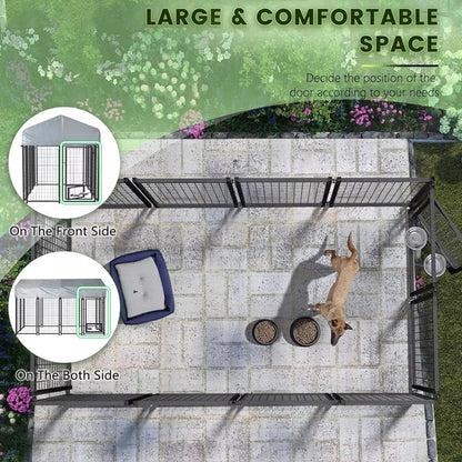 8x4x4 Outside Dog Kennel with Roof for Large Dogs