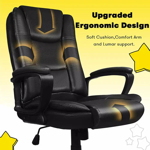 High Back Heavy Duty Executive Leather Office Chair, 400LBS 8Hours EOC01