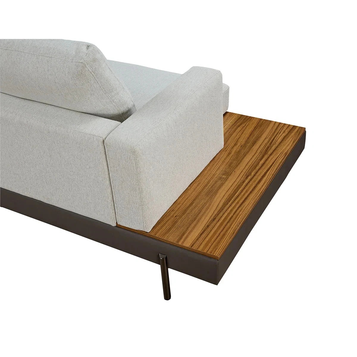 147.2'' Upholstered Sofa with USB, Cotton Fabric, Modern 4 Seat Couch w/ Shelves