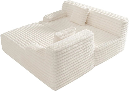 110" Modern Cloud Sectional Sofa, Free Combination Upholstered Couch w/ 2-Pillow