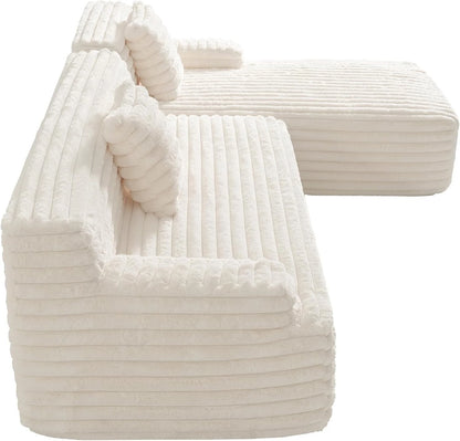 110" Modern Cloud Sectional Sofa, Free Combination Upholstered Couch w/ 2-Pillow