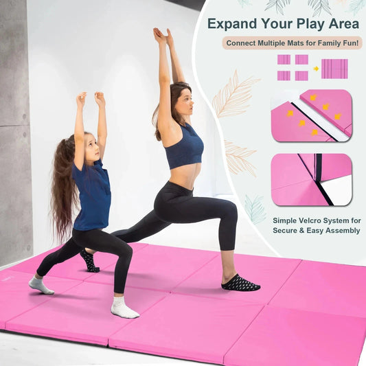 Gymnastics Gym Folding Exercise Aerobics Yoga Mat 4'x6'x2" Gym Workout Flooring