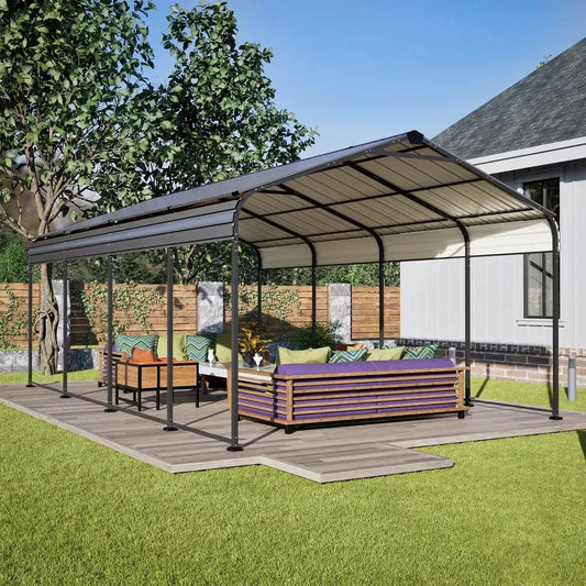 13×28.3ft Carport Outdoor Heavy Duty Metal Galvanized Car Shelter Garage Gazebo