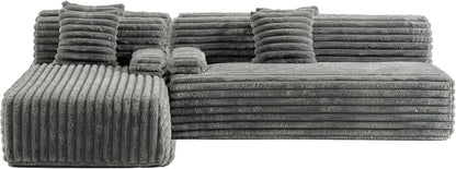 110" Modern Cloud Sectional Sofa, Free Combination Upholstered Couch w/ 2-Pillow