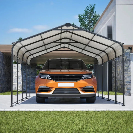 13×28.3ft Carport Outdoor Heavy Duty Metal Galvanized Car Shelter Garage Gazebo