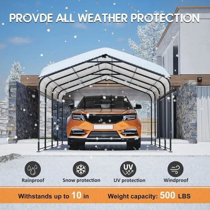 13×28.3ft Carport Outdoor Heavy Duty Metal Galvanized Car Shelter Garage Gazebo