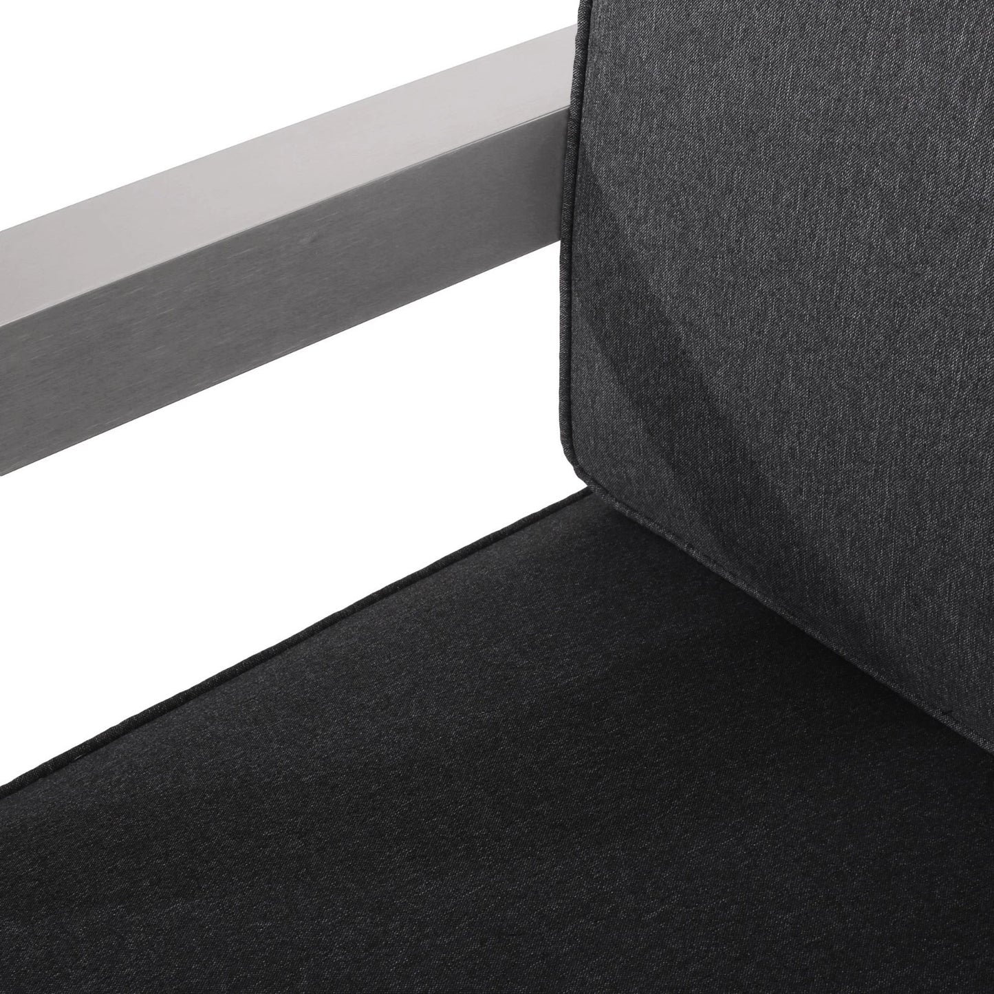 Outdoor Aluminum Loveseat with Cushions, Silver & Charcoal, 2-Seater Patio Sofa