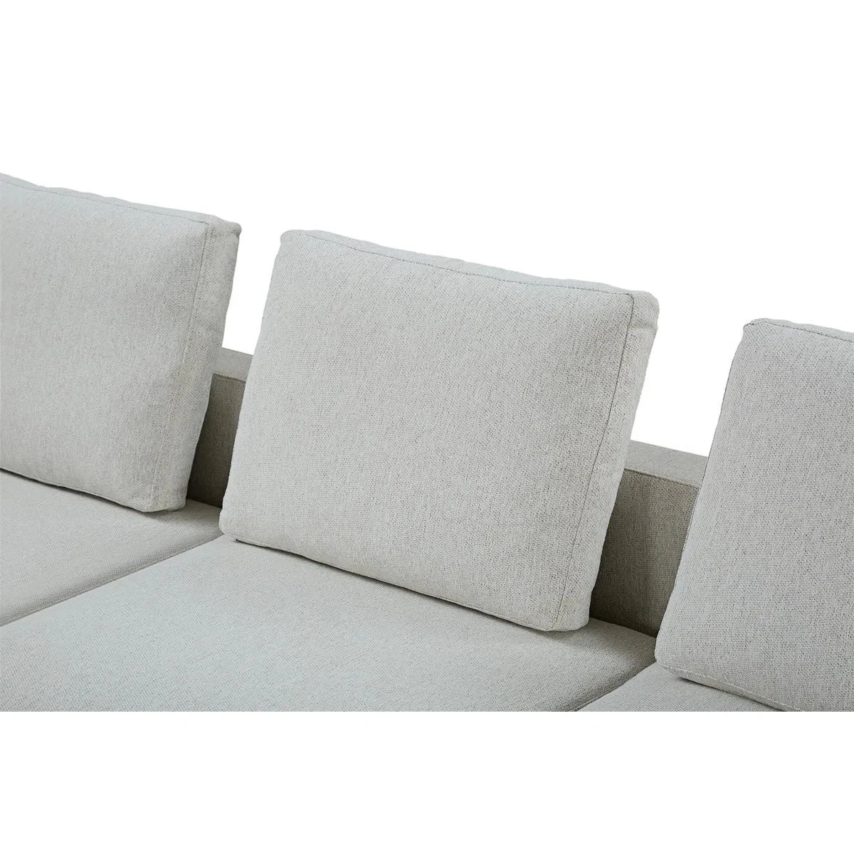 147.2'' Upholstered Sofa with USB, Cotton Fabric, Modern 4 Seat Couch w/ Shelves