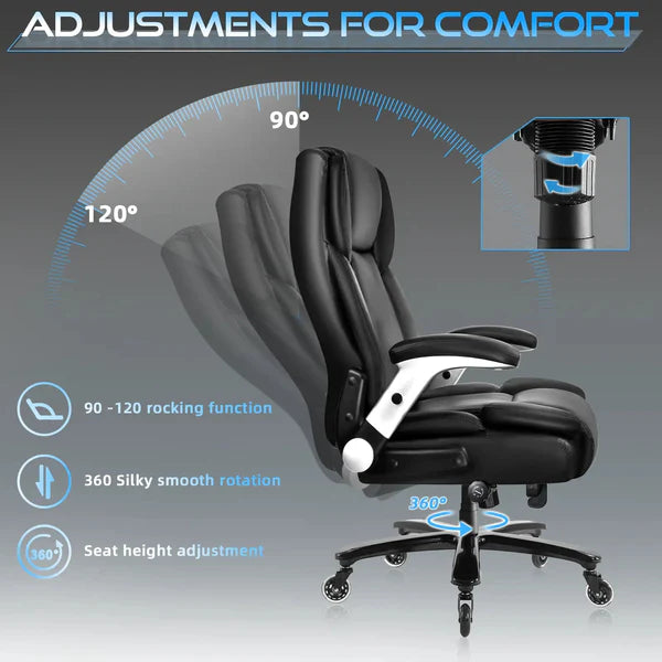600lbs Large Heavy Duty Office Chair with Flip up Armrest, Big and Tall Office Chair