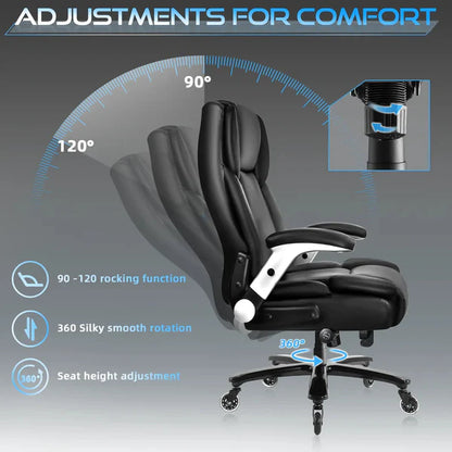 600lbs Large Heavy Duty Office Chair with Flip up Armrest, Big and Tall Office Chair