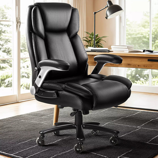 600lbs Large Heavy Duty Office Chair with Flip up Armrest, Big and Tall Office Chair