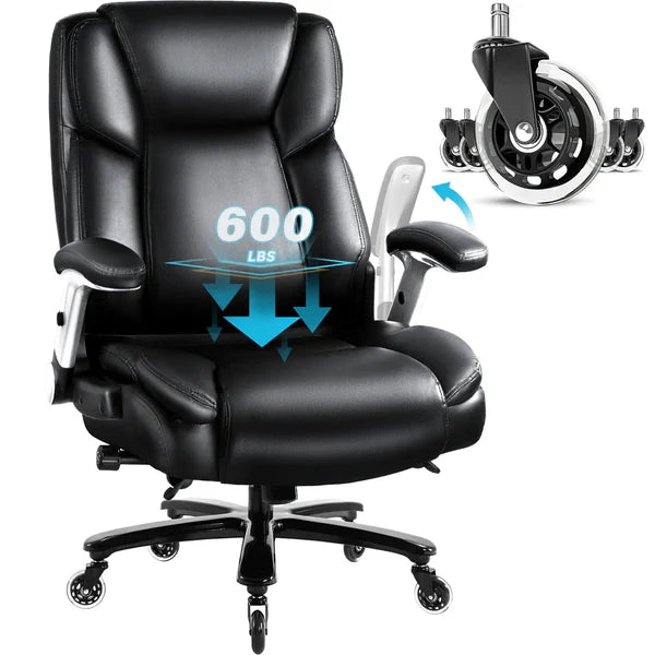 600lbs Large Heavy Duty Office Chair with Flip up Armrest, Big and Tall Office Chair