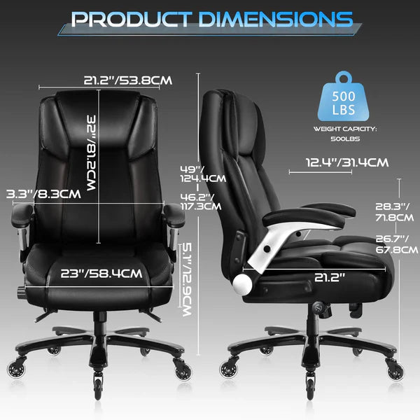 600lbs Large Heavy Duty Office Chair with Flip up Armrest, Big and Tall Office Chair