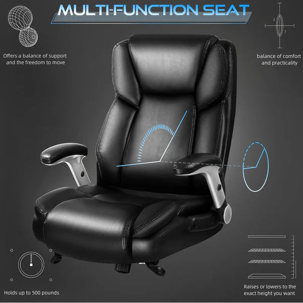 600lbs Large Heavy Duty Office Chair with Flip up Armrest, Big and Tall Office Chair