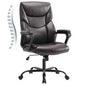 Big and Tall Office Chair Desk Chair 275lbs Wide Seat with Non-Adjustable Armrest and Lumbar Support PU Leather High Back Executive Task Ergonomic Computer Chair for Back Pain,Brown